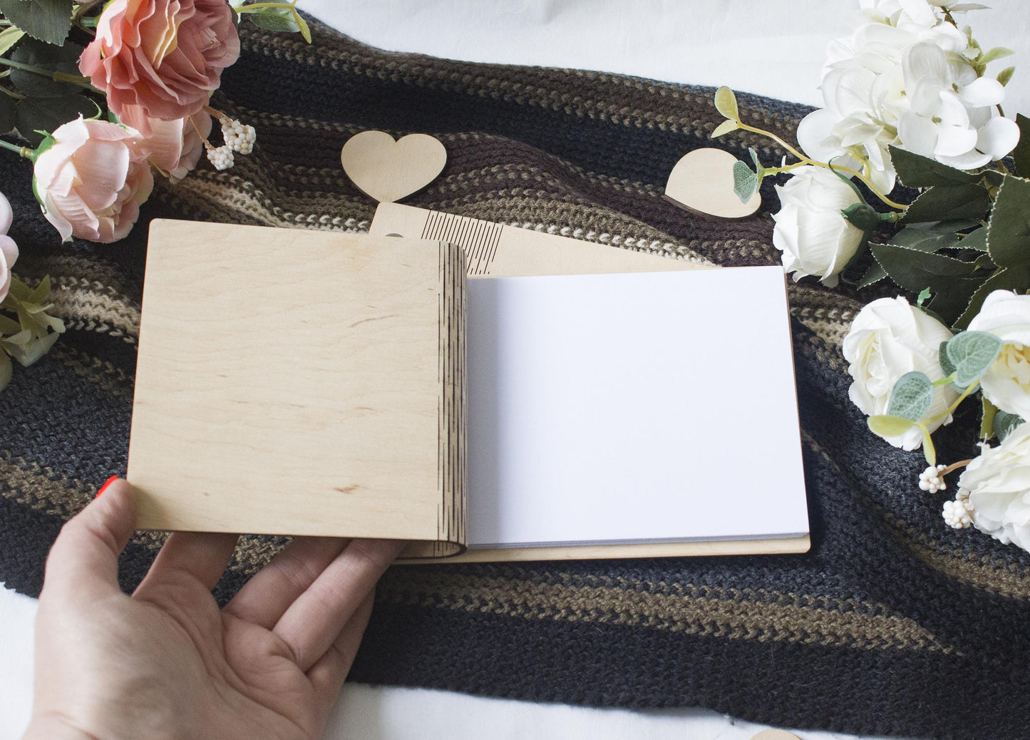 Personalized Wooden Wedding Vow Book Set: Rustic His & Hers