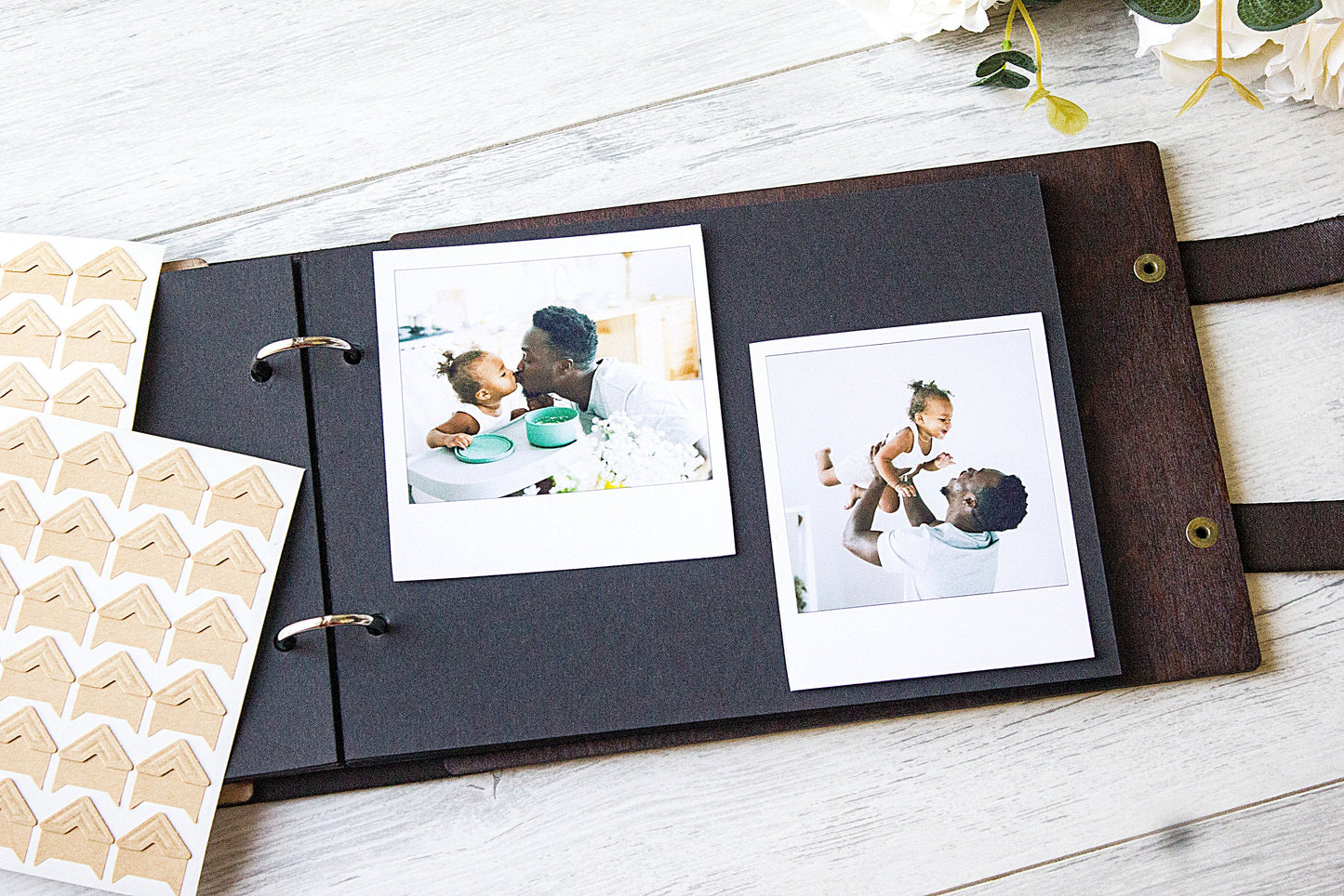 Personalized Baby Photo Album, Custom Baby Journal, Shower Newborn Gift, Wooden Photo Book, Scrapbook for Boy Girl Memory Book Guest Book