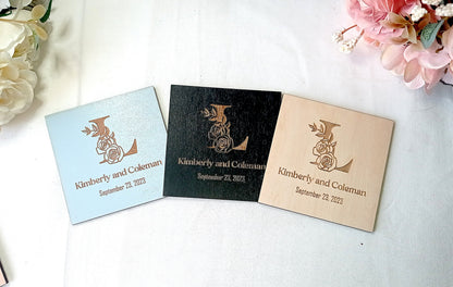 Personalized Favors Coaster, Wedding Coaster Favors for Guests in Bulk, Rustic Wedding Favors, Wedding Gift Coasters