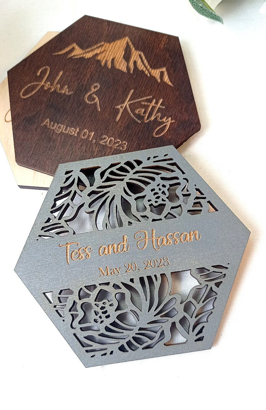 Personalized Wedding Favors, Rustic Wood Coasters, Bulk Wedding Gift