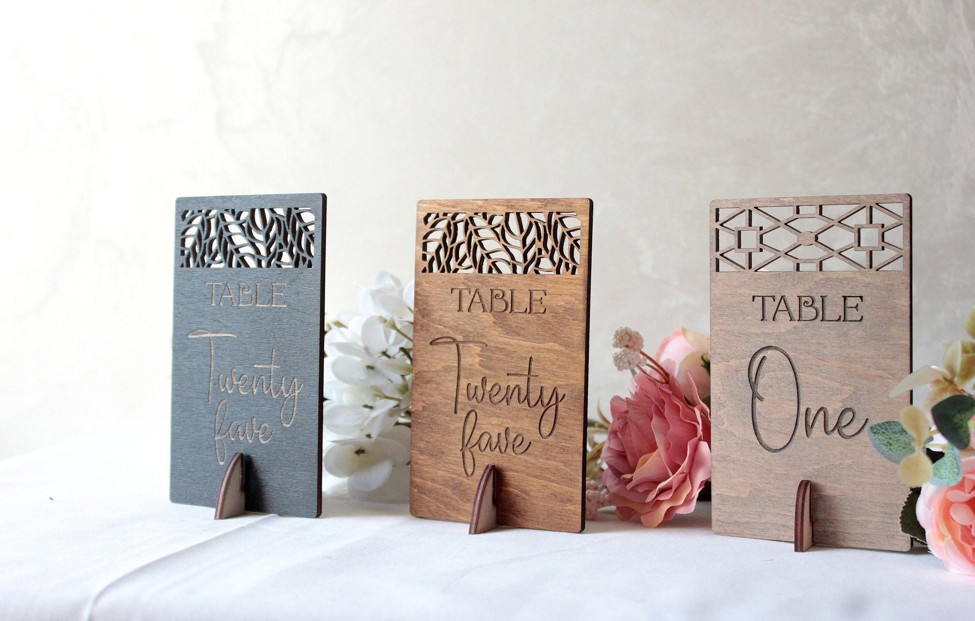Black Wooden Wedding Table Number, Gold Table Decor