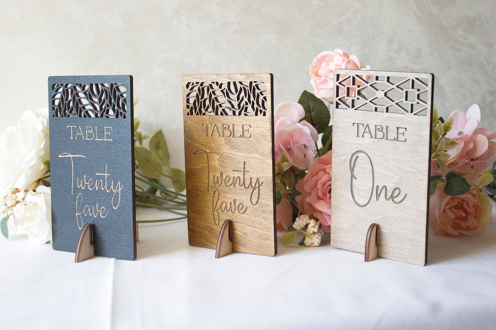 Black Wooden Wedding Table Number, Gold Table Decor