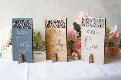 Black Wooden Wedding Table Number, Gold Table Decor