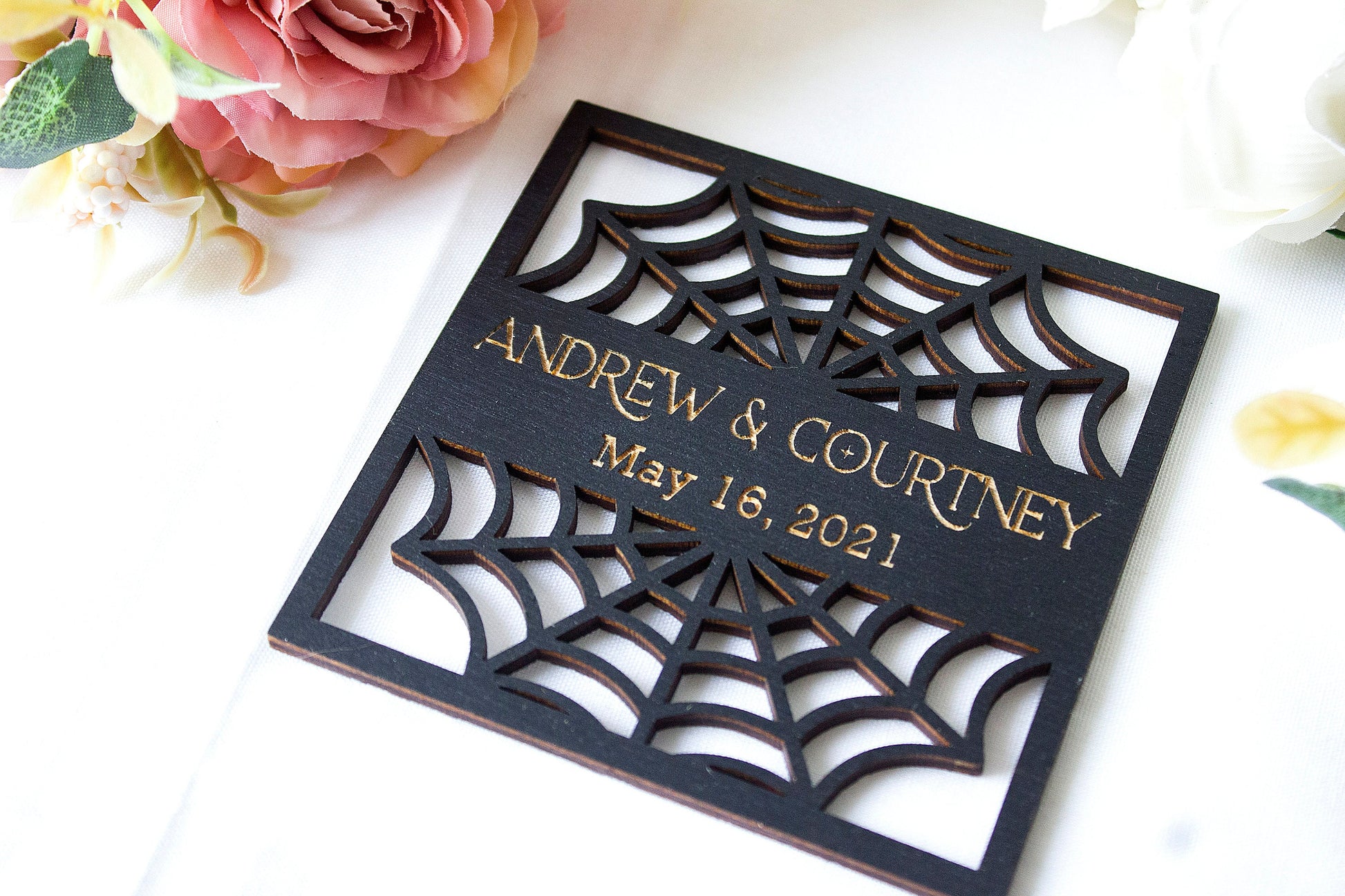 Gothic Wedding Favors, Halloween Coasters, Bulk Guest Gifts