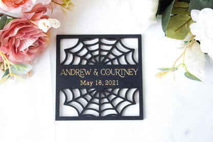 Gothic Wedding Favors, Halloween Coasters, Bulk Guest Gifts
