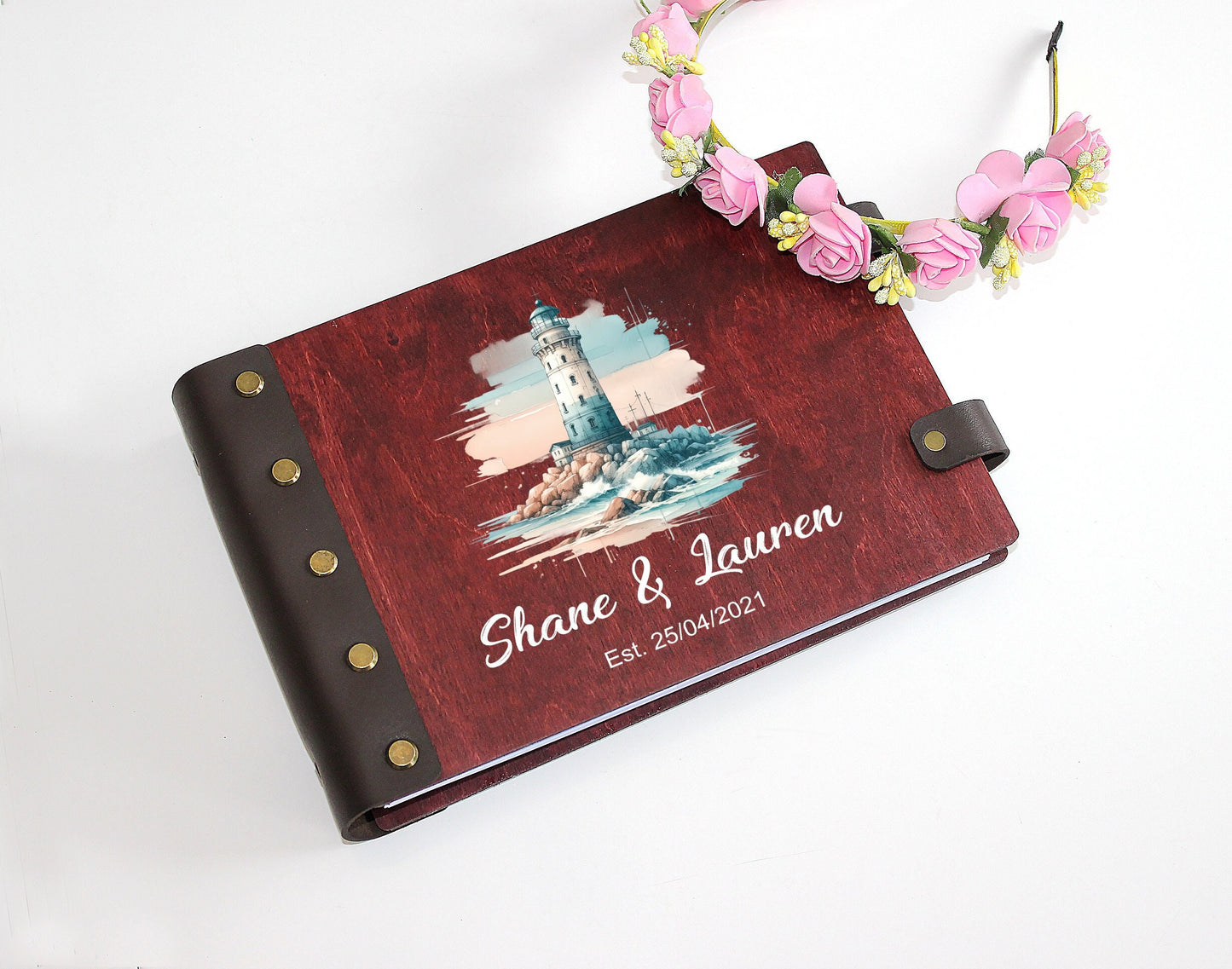 Personalized Wooden Photo Album, Anniversary Gift