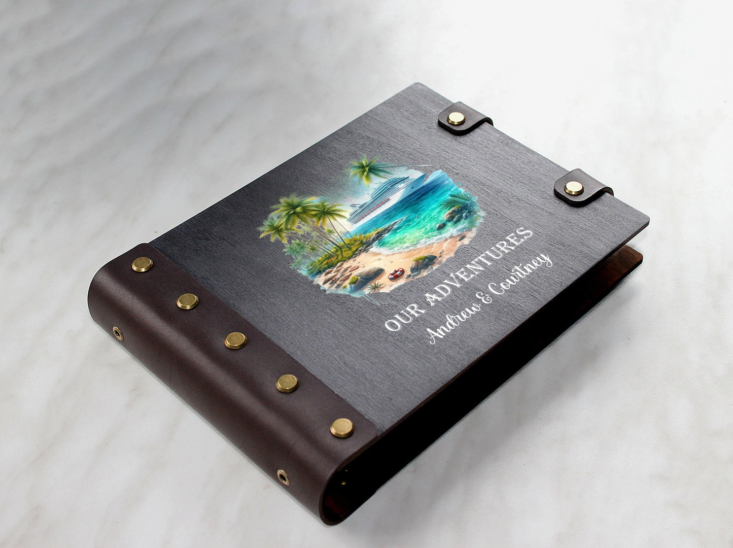 Personalized Wooden Wedding Photo Album, Anniversary Scrapbook
