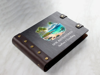 Personalized Wooden Wedding Photo Album, Anniversary Scrapbook