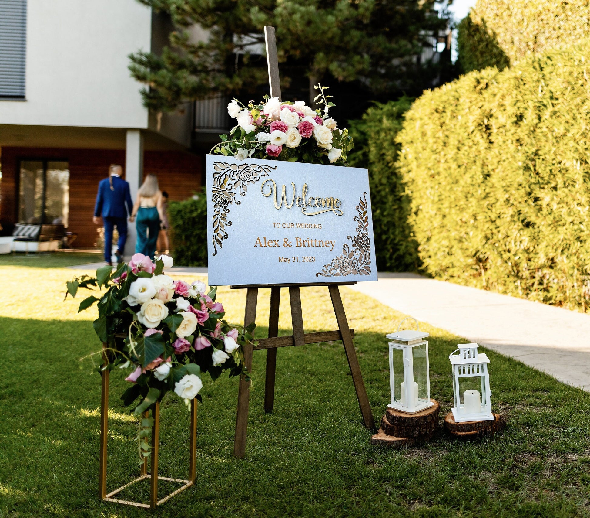 Personalized 3D Wooden Wedding Welcome Sign