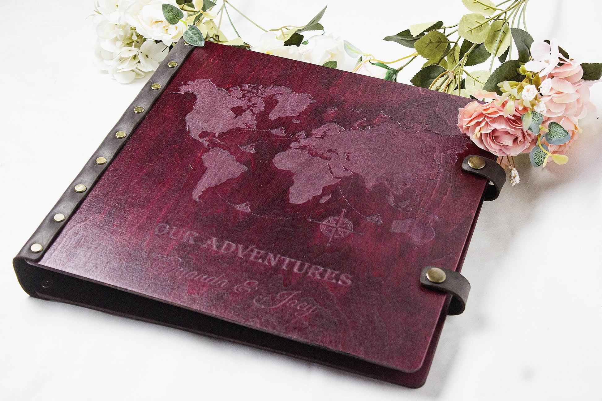 Personalized Wooden Photo Album: Wedding, Travel Adventure Album
