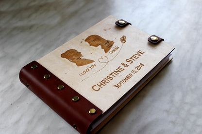 I Love You - I Know, Wedding Guest Book, Personalized GuestBook, Custom Wooden Rustic Wedding Guestbook, Unique Wedding Book Gift for Couple