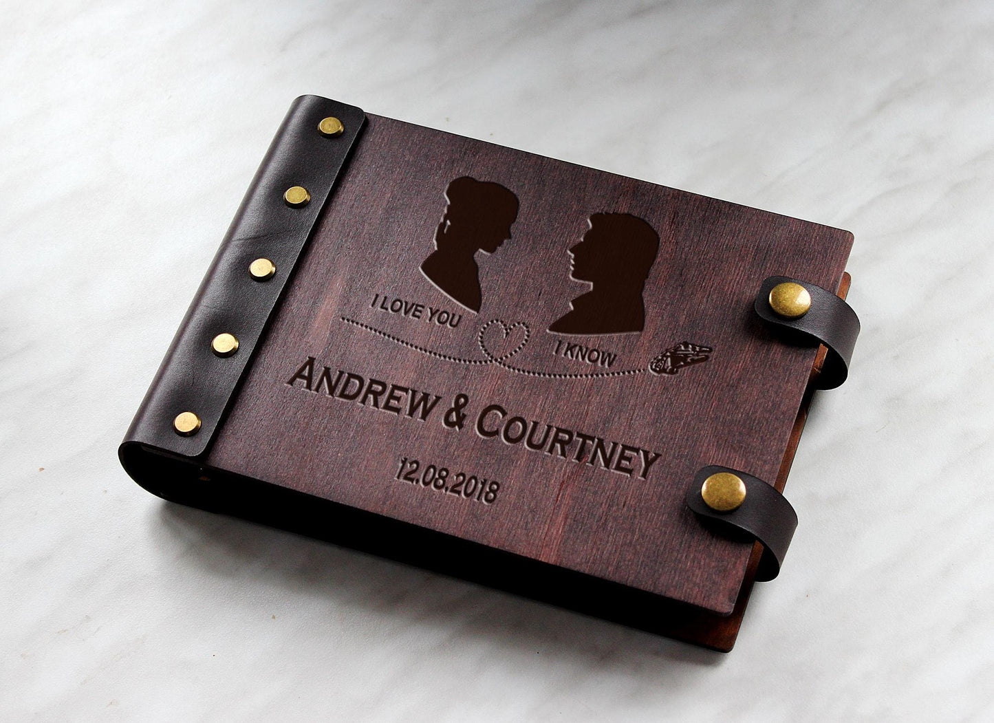 I Love You - I Know, Wedding Guest Book, Personalized GuestBook, Custom Wooden Rustic Wedding Guestbook, Unique Wedding Book Gift for Couple
