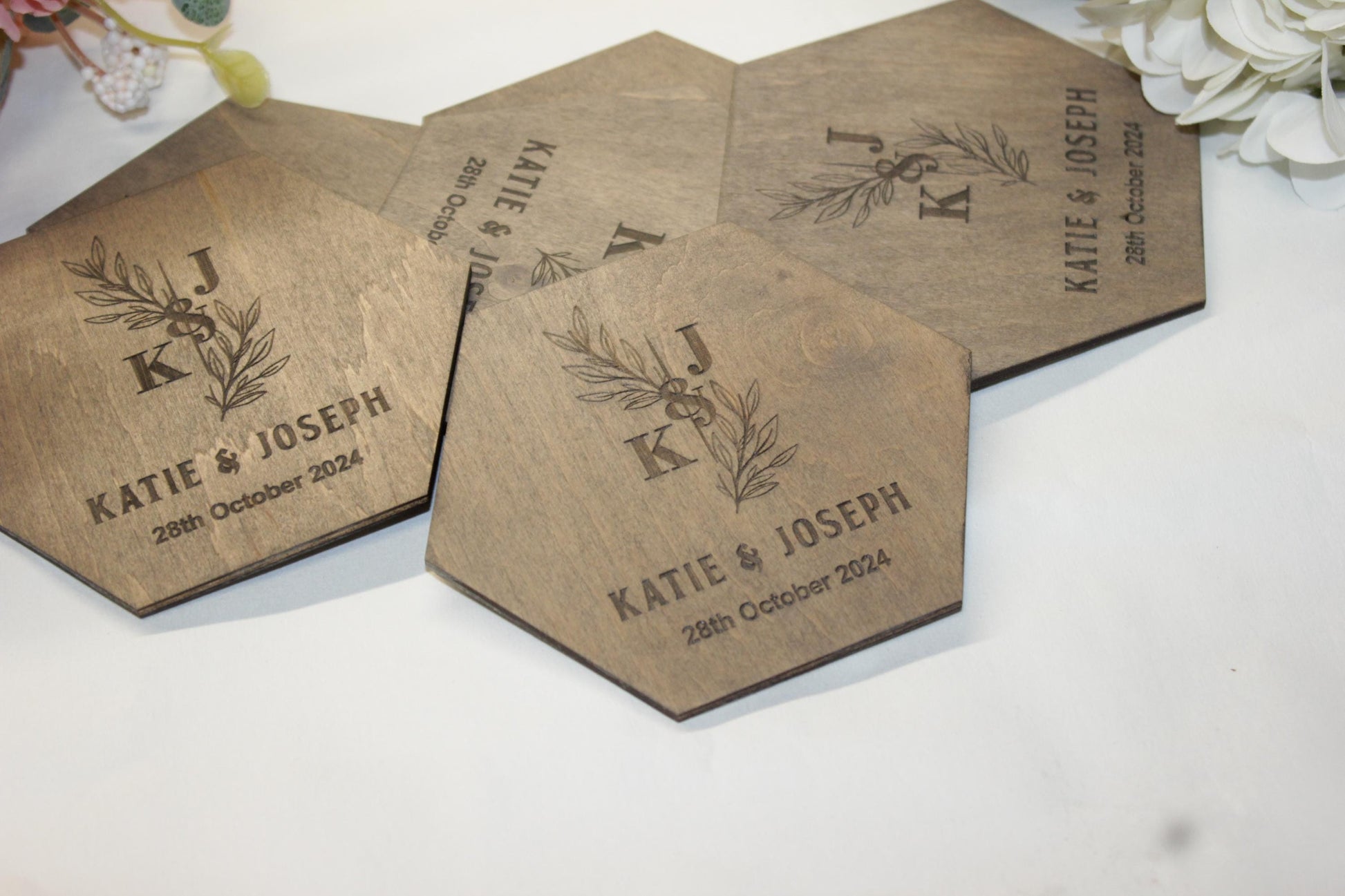 Personalized Favors Coaster, Wedding Thank You, Wood Coaster Favors for Guests in Bulk, Rustic Wedding Favors, Bridal Shower Coaster