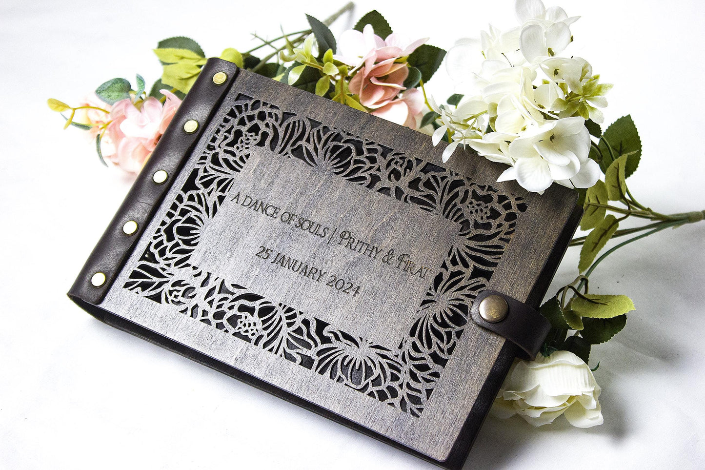 Personalized Wedding Guest Book – Custom Wooden Rustic Keepsake, Unique Gift for Couple, GuestBook Alternative