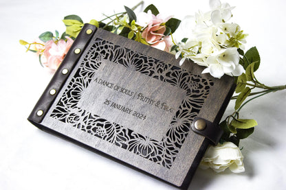 Personalized Wedding Guest Book – Custom Wooden Rustic Keepsake, Unique Gift for Couple, GuestBook Alternative