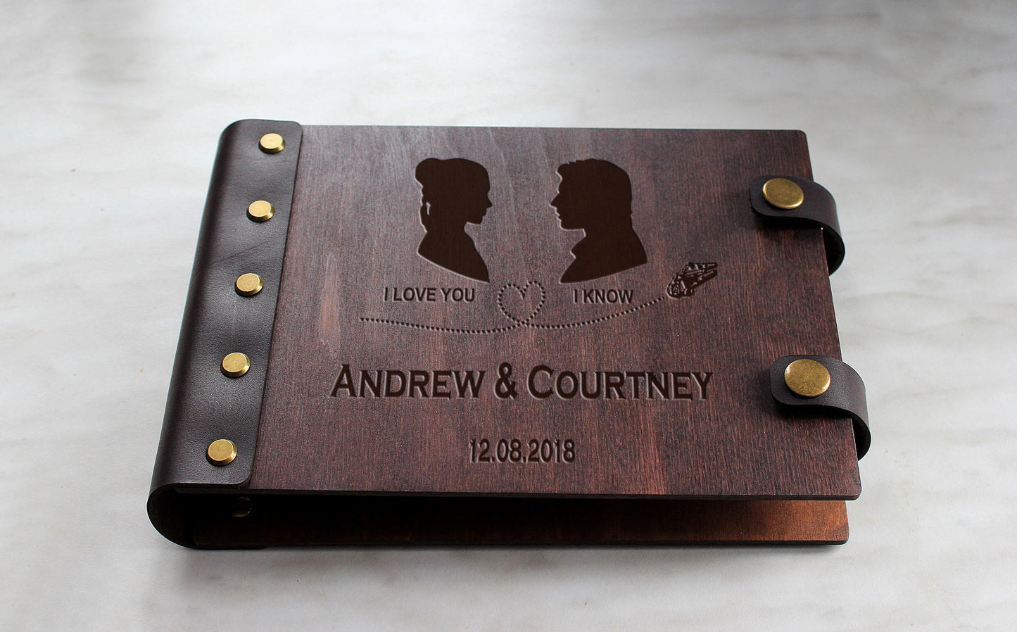 I Love You - I Know, Wedding Guest Book, Personalized GuestBook, Custom Wooden Rustic Wedding Guestbook, Unique Wedding Book Gift for Couple