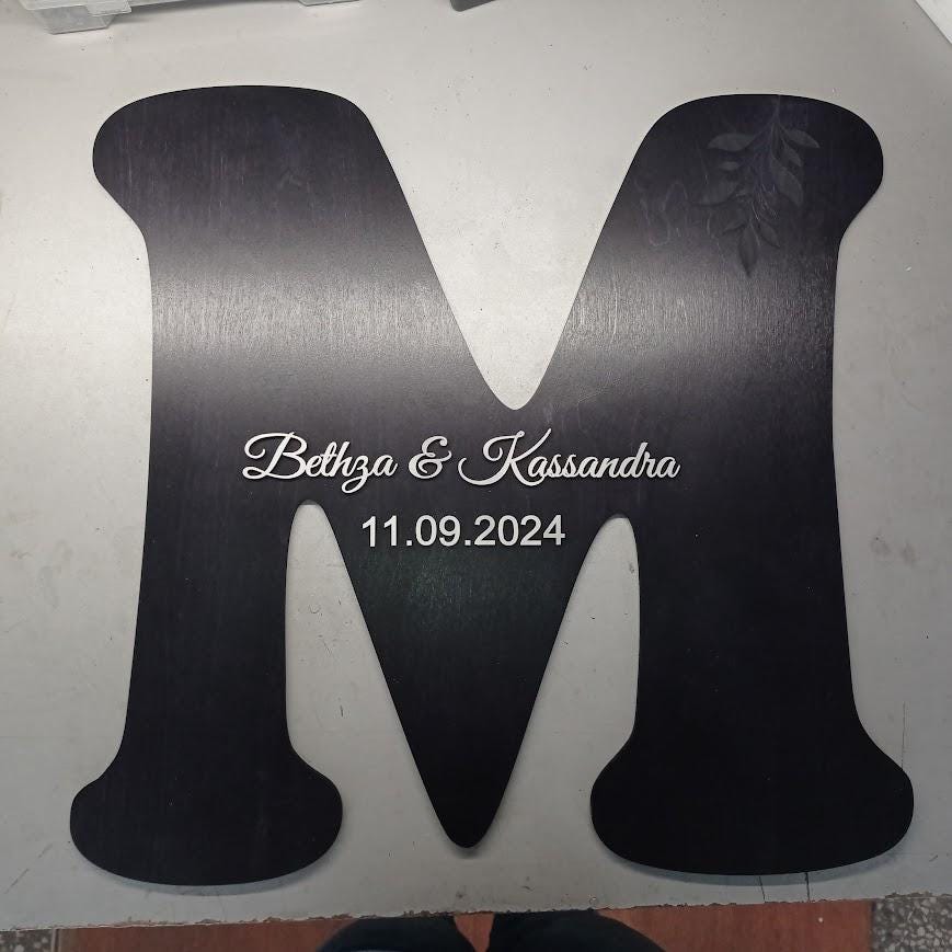 Wedding Letter Guest Book Alternative: 3D Wooden Rustic Decor Sign