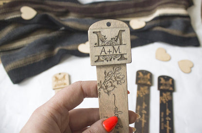 Personalized Wooden Guest Bookmark, Wedding Favor Gift, Engraved Bookmark Gift for Guest, Custom Wooden Bookmarks in Bulk Guest Gift