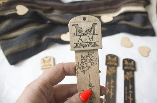 Personalized Wooden Guest Bookmark, Wedding Favor Gift, Engraved Bookmark Gift for Guest, Custom Wooden Bookmarks in Bulk Guest Gift