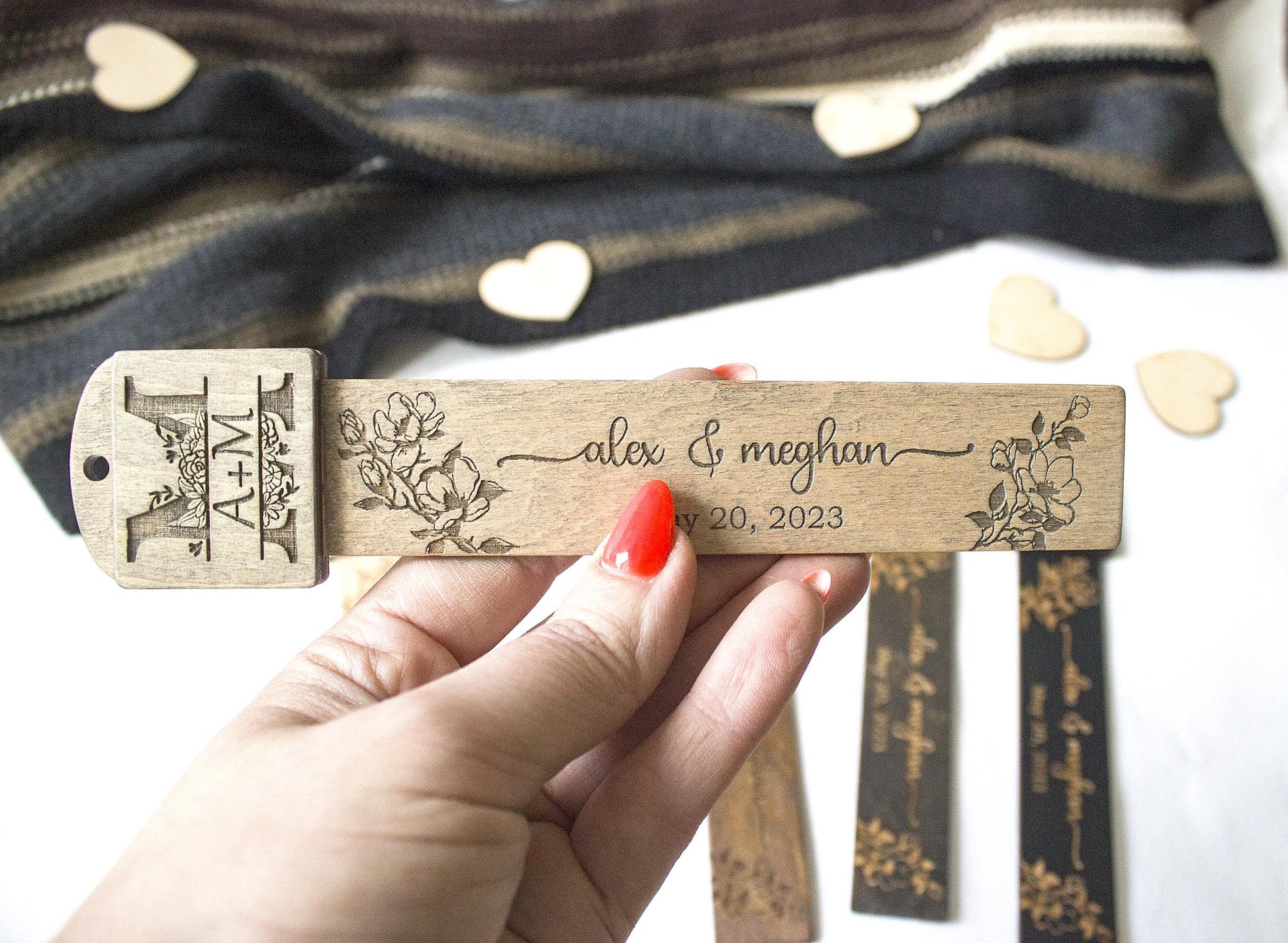 Personalized Wooden Guest Bookmark, Wedding Favor Gift, Engraved Bookmark Gift for Guest, Custom Wooden Bookmarks in Bulk Guest Gift