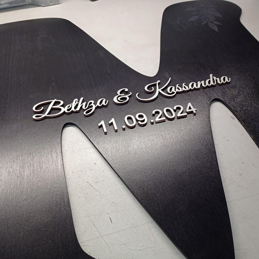 Wedding Letter Guest Book Alternative: 3D Wooden Rustic Decor Sign