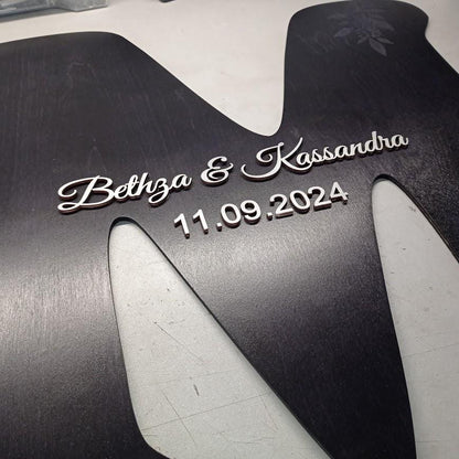 Wedding Letter Guest Book Alternative: 3D Wooden Rustic Decor Sign