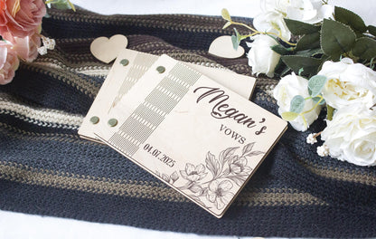 Personalized Wooden Wedding Vow Book Set: Rustic His & Hers