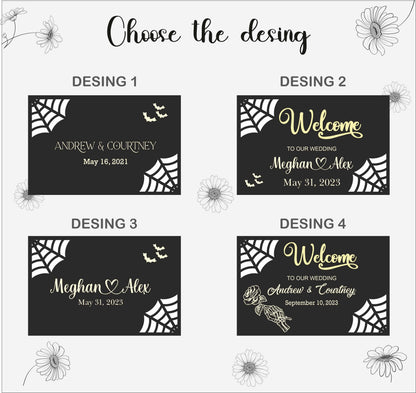 Gothic Wedding Welcome Sign, Spooky Personalized 3D Welcome Sign, Wooden Wedding Decor, Black Welcome to Our Forever Sign, Halloween Sign