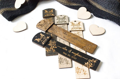Personalized Wooden Guest Bookmark, Wedding Favor Gift, Engraved Bookmark Gift for Guest, Custom Wooden Bookmarks in Bulk Guest Gift