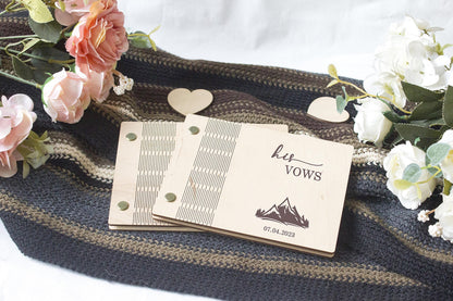 Personalized Wooden Wedding Vow Book Set: Rustic His & Hers