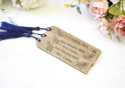 Wedding Bookmark Favors, Personalized Bookmark Favor Gift, Wooden Place Cards, Bridal Shower Keepsakes, Gift for Guest