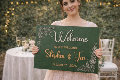 Personalized 3D Wooden Wedding Welcome Sign
